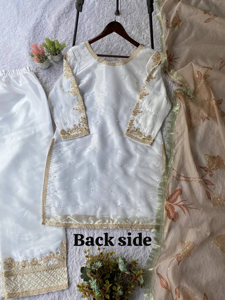The Ivory Celestial Botanical Gharara